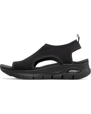 SKECHERS SANDALIAS PLANAS MUJER 119236 - NEGRO