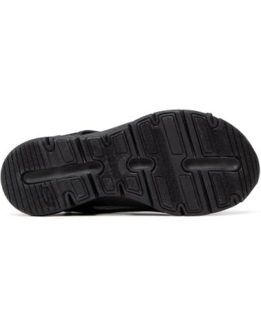 SKECHERS SANDALIAS PLANAS MUJER 119236 - NEGRO