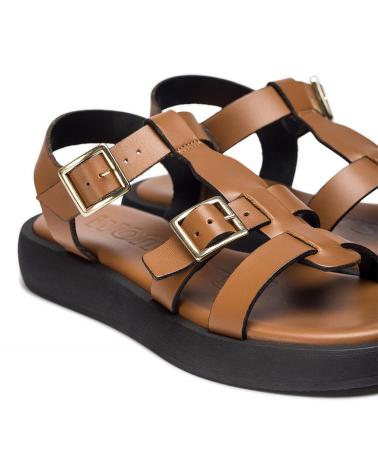 Sandalias de Mujer WONDERS SANDALIA CASUAL DE PIEL CON SUELA DE GOMA CUERO