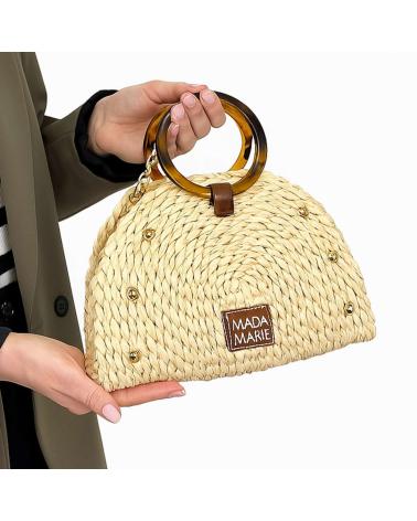 BORSA A MANO MARIA MARE MDCADIE BEIGE NATURALE CON MANICI EFFETTO TARTARUGA NATURAL