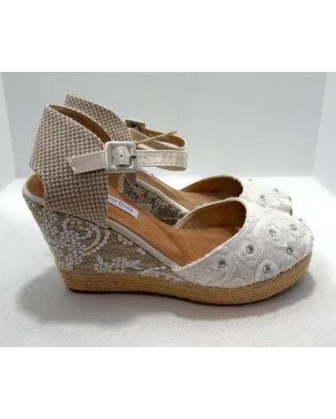 PONNY ZAPATILLA CUNA ESPARTO BRILLANTES NOVIA BLANCO
