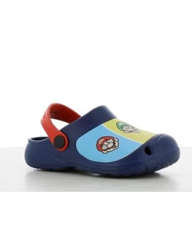 SAMBORI ZUECO INFANTIL NAVY-RED CON DIBUJOS AZUL MARINO