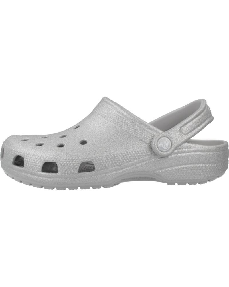 CROCS ZUECOS MUJER MODELO CLASSIC GLITTER CLOG COLOR GRIS SLVGLT