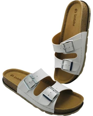 INBLU SANDALIA MUJER ESTILO CHANCLA NB000007 BLANCO
