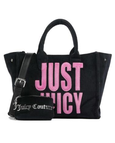 JUICY COUTURE BOLSOS MUJER MODELO IRIS PATCH VELVET M COLOR NEGRO BLACK