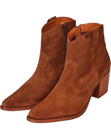 Botines de Mujer BRYAN BOTAS CAMPERAS PIEL SERRAJE MARRONES SERRAJE TABAC