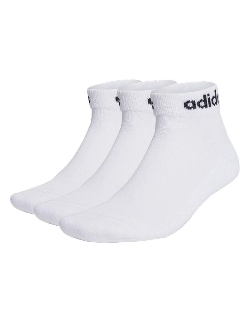 ADIDAS CONFEZIONE DA 3 CALZINI CAVIGLIA LINEAR CUSHIONED BIANCHI HT3457 BLANCO