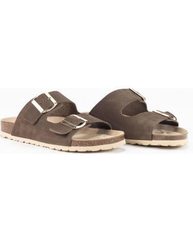 KESLEM SANDALIA DE PIEL PARA MUJER EN COLOR MARRON