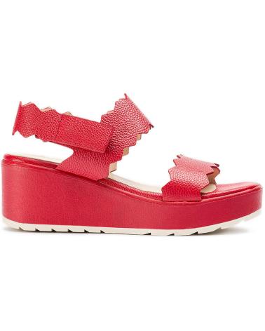 WONDERS SANDALIAS DE PIEL PURPURA B-9501 ROJO