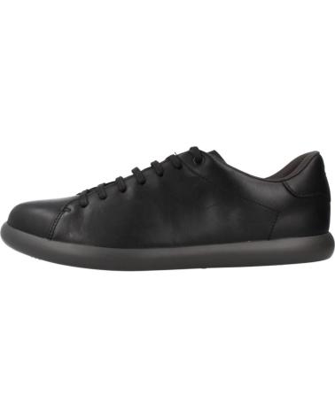 SAPATOS CASUAIS CAMPER PELOTAS SOLLER K101003 EM PELE PRETA COM ATACADORES E SOLA DE BORRACHA NEGRO