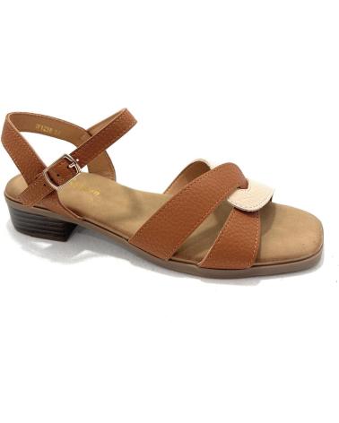 CHIC VISION SANDALIAS ENLAZADA TACON BAJO HEBILLA CO MARRóN