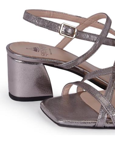 SANDALES À TALONS MENINA STEP CAMILLE NOIR PLOMB LEAD BLACK