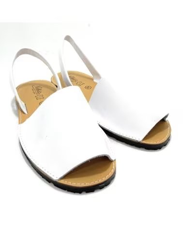 DUENDY MENORQUINAS EN PIEL Y SERRAJE MADE IN SPAIN BLANCO