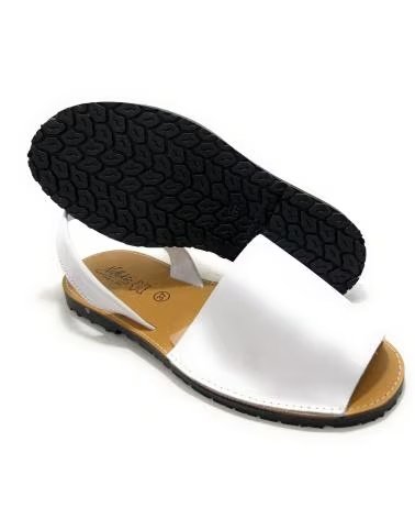 DUENDY MENORQUINAS EN PIEL Y SERRAJE MADE IN SPAIN BLANCO