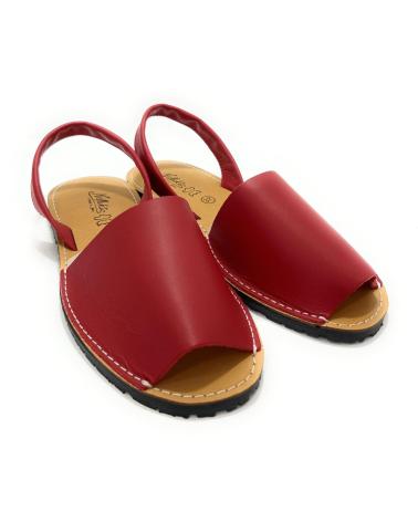 MENORQUINAS BÁSICAS DE PIEL ROJA CHIC VISION ROJO