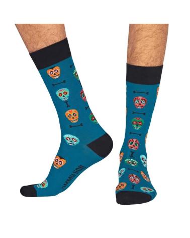MEIAS JIMMY LION SKULLS AZUIS AZUL