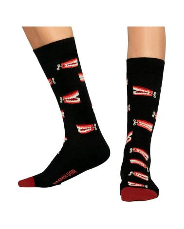 JIMMY LION SOCKEN WALKING TEETH SCHWARZ NEGRO