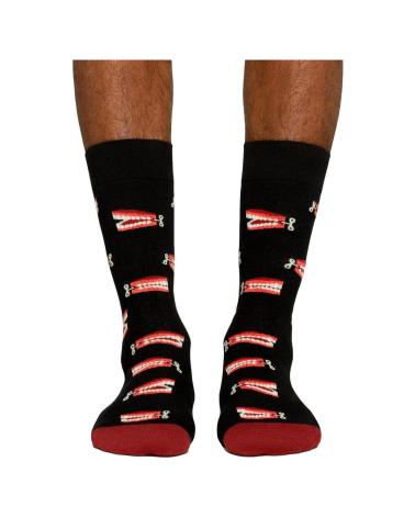 JIMMY LION SOCKEN WALKING TEETH SCHWARZ NEGRO