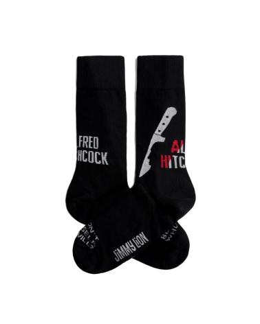 MEIAS JIMMY LION 'HITCHCOCK KNIFE' PRETAS PARA HOMEM NEGRO