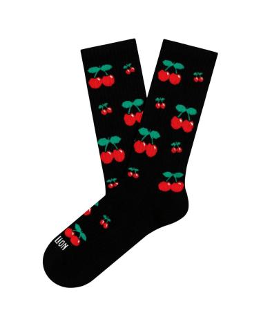 JIMMY LION ATHLETIC PACHA CHERRIES BLACK SOCKS NEGRO