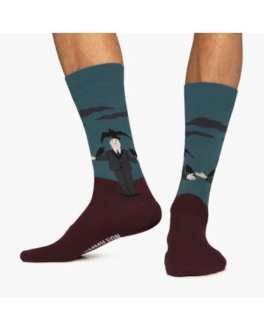 JIMMY LION CALCETINES ESTAMPADOS CON PERSONAJE ROJO Y TURQUESA ROJO