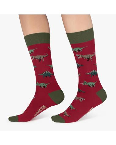 MEIAS JIMMY LION JURASSIC DINOS VERMELHAS ROJO