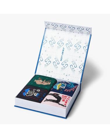 JIMMY LION PACK DE PRESENTE MEIAS THE LIBRARY COLLECTION MULTICOLORIDAS MULTICOLOR