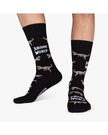 JIMMY LION CHAUSSETTES JURASSIC T-REX NOIRES NEGRO