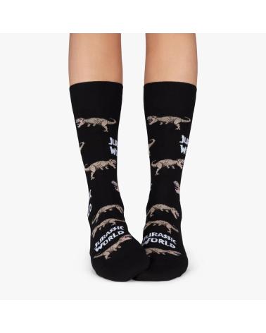 JIMMY LION CHAUSSETTES JURASSIC T-REX NOIRES NEGRO