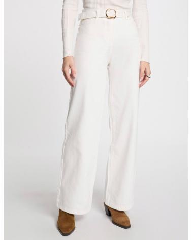 MORGAN WIDE LEG JEANS 251-PDUNO WHITE BLANCO