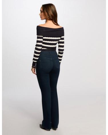 MAGLIONE MORGAN CON SCOLLO BARDOT A RIGHE 251-MSHEEL A RAYAS