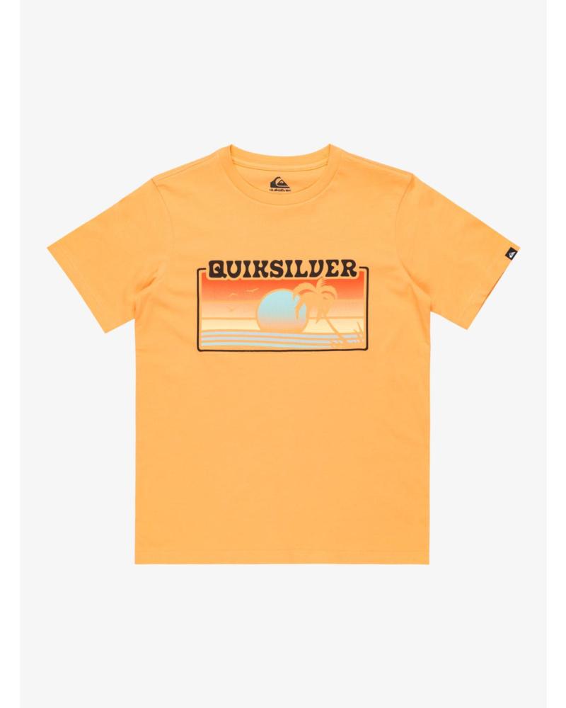 QUIKSILVER ORANGE SHORT SLEEVE T-SHIRT FOR BOYS - EQBZT04845 KID SUN FADED NARANJA