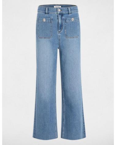CALÇA MORGAN 241-PCLIC AZUL DE PERNA LARGA AZUL