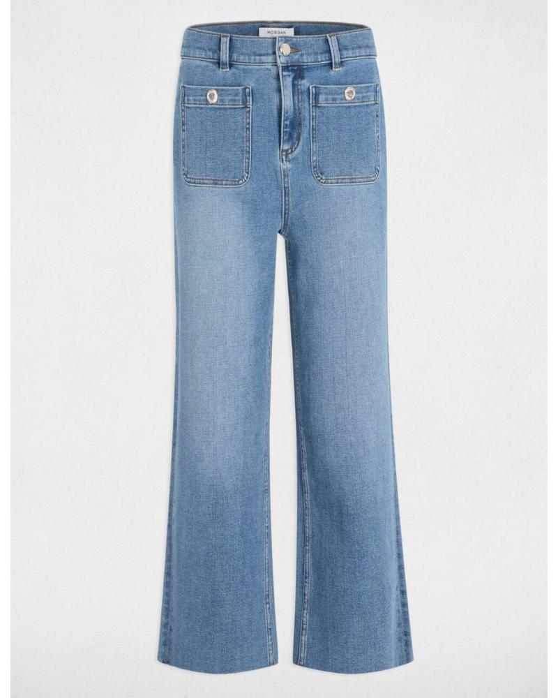 MORGAN 241-PCLIC BLUE WIDE-LEG TROUSERS AZUL