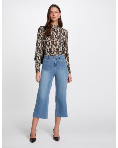 MORGAN 241-PCLIC BLUE WIDE-LEG TROUSERS AZUL