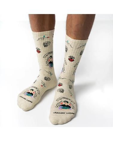 MEIAS ESTAMPADAS BEGE JIMMY LION BEIGE