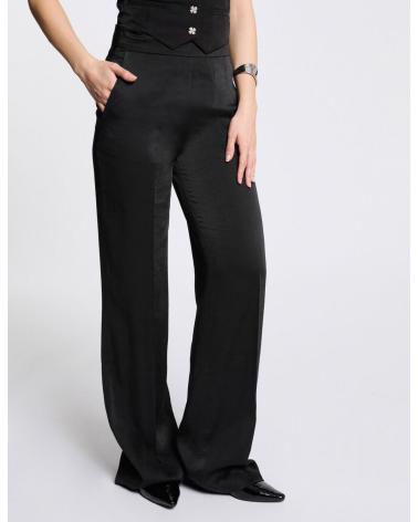 PANTALONI LARGHI COMODI MORGAN 251-PVTEO F NERO NEGRO