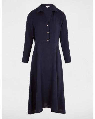 MORGAN MIDI-KLEID 251-RDINAR MARINEBLAU MIT GÜRTEL AZUL MARINO