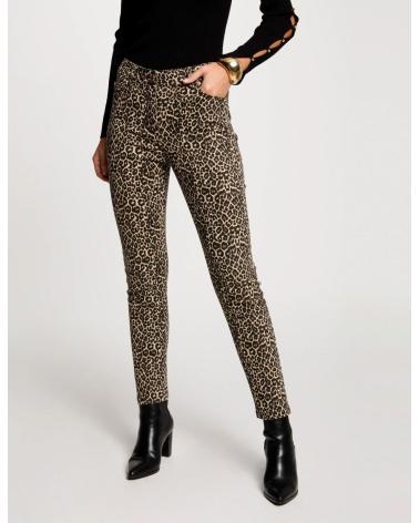MORGAN PANTALON SLIM 242-PEVAM MARRON À IMPRIMÉ ANIMAL MARRóN