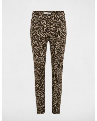 MORGAN PANTALON SLIM 242-PEVAM MARRON À IMPRIMÉ ANIMAL MARRóN