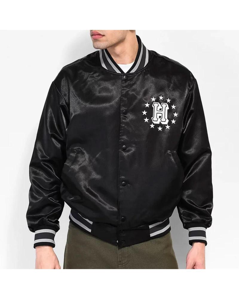 CHAQUETA HUF GALACTIC STACK BASEBALL NEGRA MULTICOLOR MULTICOLOR
