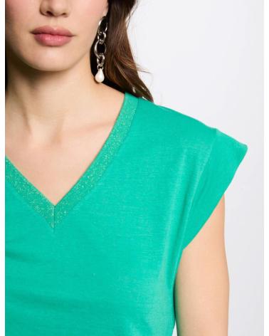 Accueil-MORGAN-CAMISETA-MANGA-CORTA-CON-ESCOTE-EN-V-ESMERALDA-MUJER-2-VERDE