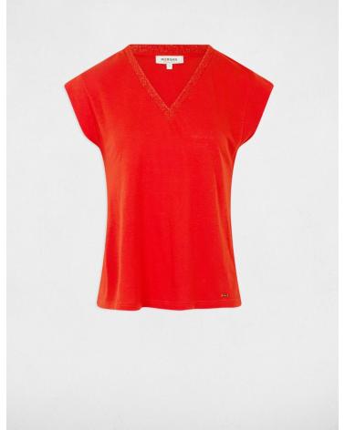 MORGAN CAMISETA MANGA CORTA ESCOTE V NARANJA REF. 221-DAME NARANJA