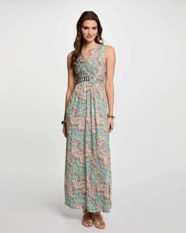 MORGAN LANGES MEHRFARBIGES KLEID 251-RPOPPA MULTICOLOR