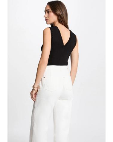 Inicio-MORGAN-JERSEY-CALADO-SIN-MANGAS-MUJER-242-MUSHU-NEGRO