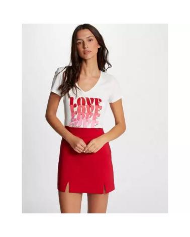 MORGAN WEISSES 'D'AMOUR' KURZARM-T-SHIRT 251-DAMOUR BLANCO