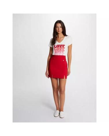 MORGAN WEISSES 'D'AMOUR' KURZARM-T-SHIRT 251-DAMOUR BLANCO