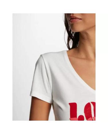 MORGAN WEISSES 'D'AMOUR' KURZARM-T-SHIRT 251-DAMOUR BLANCO