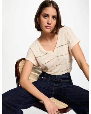 T-SHIRT MORGAN 251-DORIANE À MANCHES COURTES BEIGE BEIGE