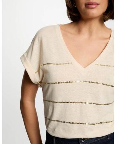 T-SHIRT MORGAN 251-DORIANE À MANCHES COURTES BEIGE BEIGE